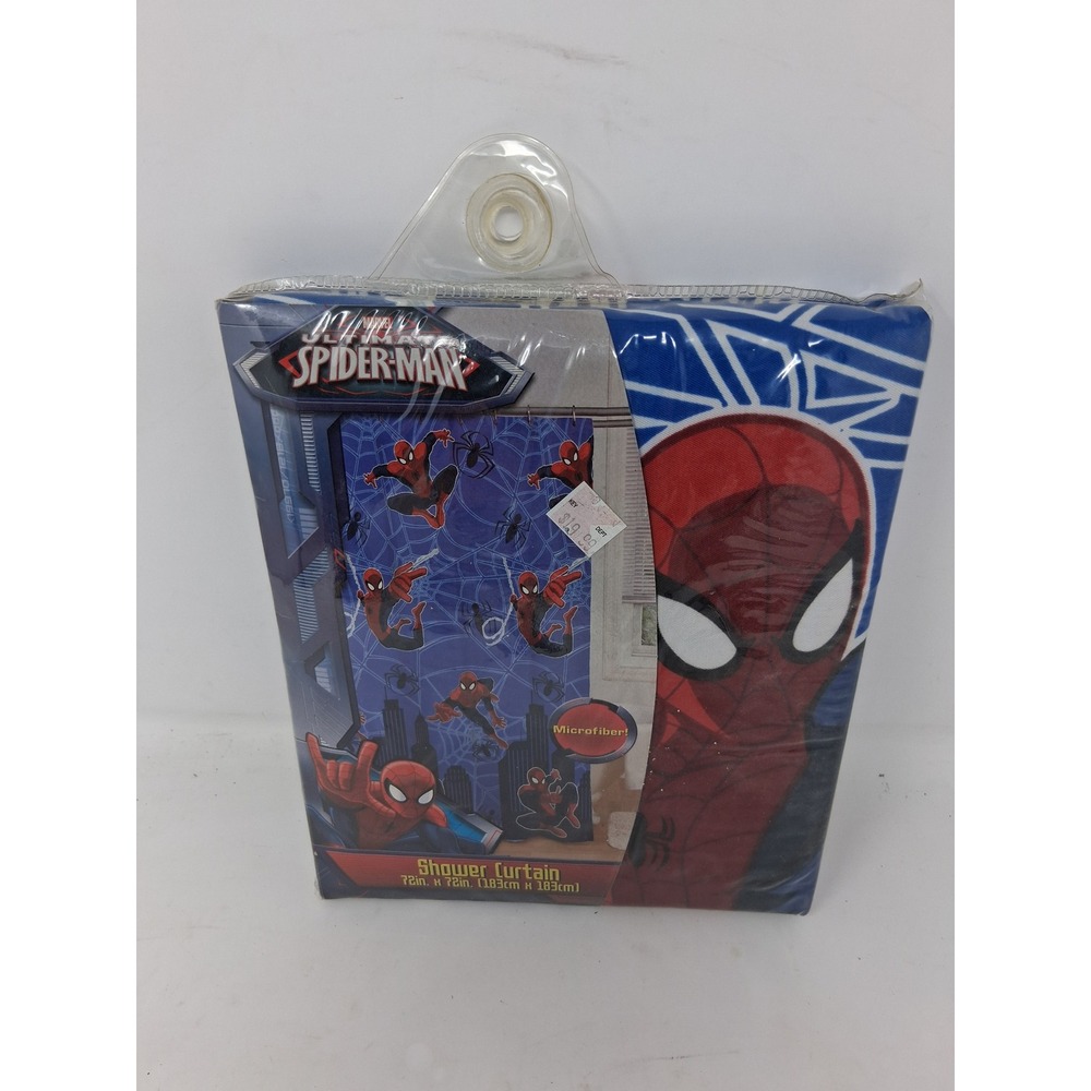 Marvel Ultimate Spider-Man Microfiber Shower Curtain Blue 72x72 New
